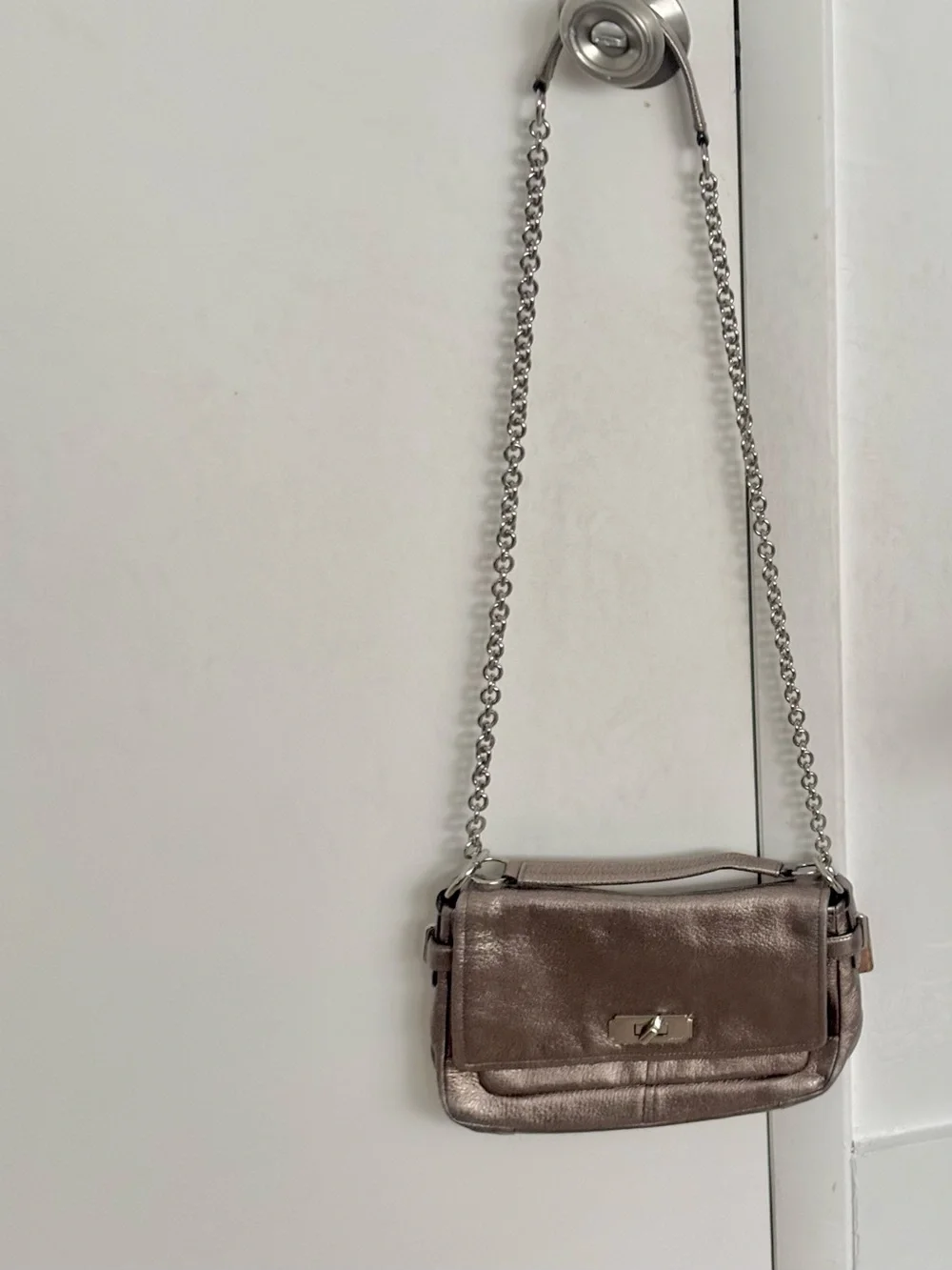 Rare COACH Unique METALLIC LEATHER